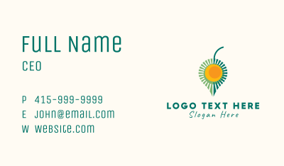 Organic Leaf Sun Business Card Image Preview