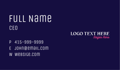 Neon Elegant Wordmark Business Card Image Preview