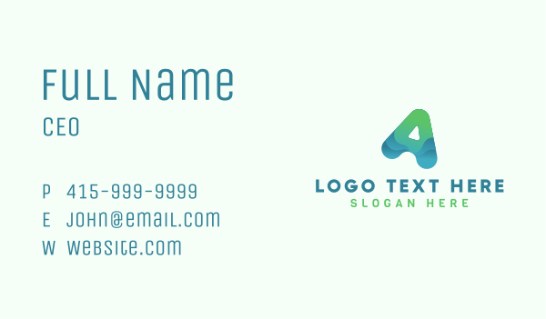 Modern Wave Letter A Business Card Design Image Preview