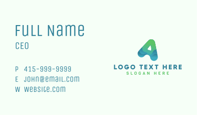Modern Wave Letter A Business Card Image Preview