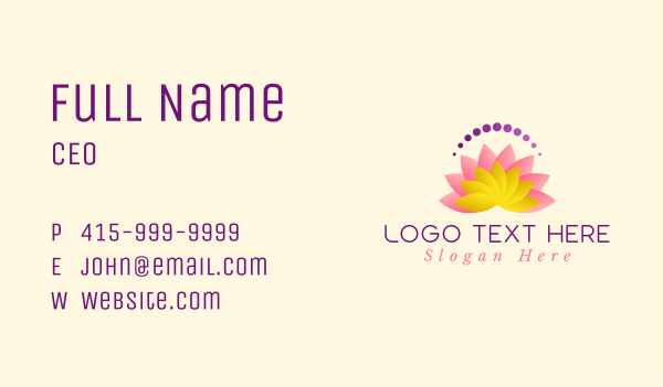 Pink Lotus Flower Business Card Design Image Preview