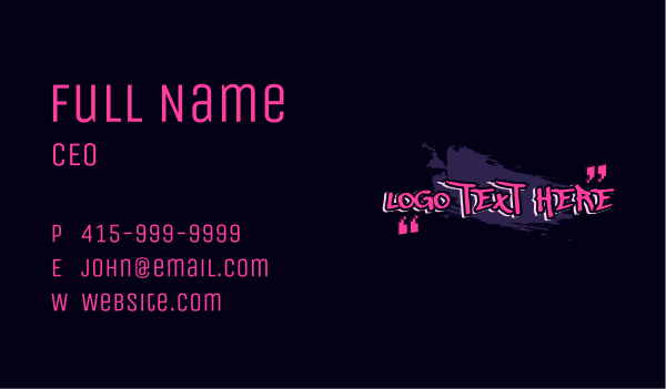 Urban Punk Graffiti Business Card Design Image Preview