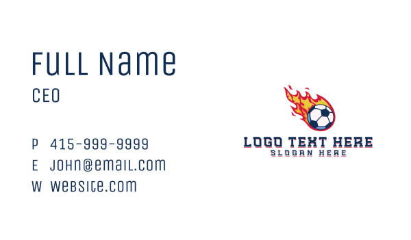Soccer Fire Ball Business Card Design Image Preview