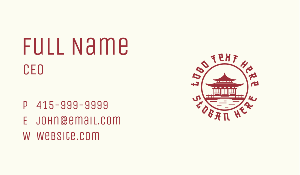 Asia Temple Architecture Business Card Design Image Preview
