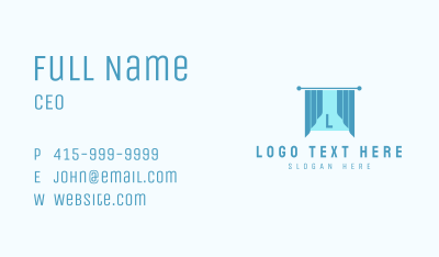 Window Curtain Lettermark Business Card Image Preview