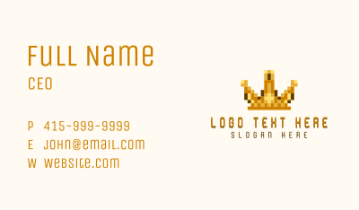 Pixel Crown Arcade Business Card Image Preview