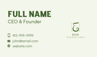 Green Eco Letter E Business Card Image Preview