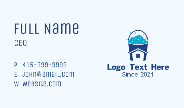 Clean House Bucket Business Card Design Image Preview