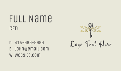 Luxe Dragonfly Key Business Card Image Preview