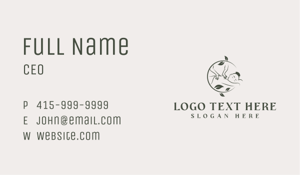 Organic Massage Therapy Business Card Design Image Preview