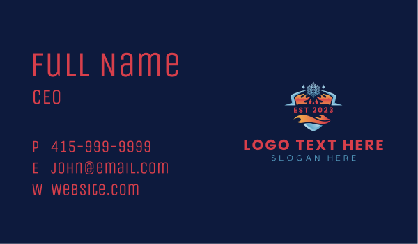 Ice Fire Shield Business Card Design Image Preview