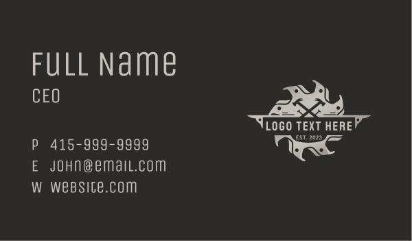 Hammer Nail Saw Business Card Design Image Preview