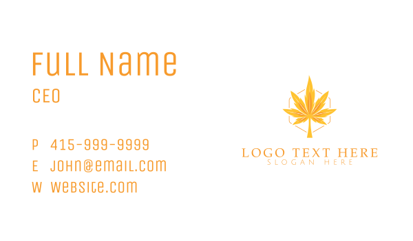 Marijuana Autumn Leaf Business Card Design Image Preview