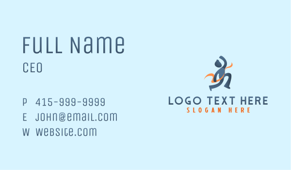 Human Marathon Runner Business Card Design Image Preview