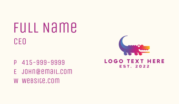 Gradient Crocodile Animal Business Card Design Image Preview
