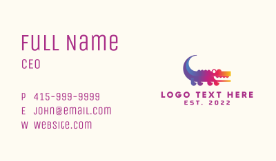 Gradient Crocodile Animal Business Card Image Preview