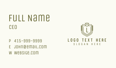 Royal Shield Crown Lettermark Business Card Image Preview