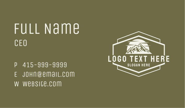Mountain Sun Hiking Business Card Design Image Preview