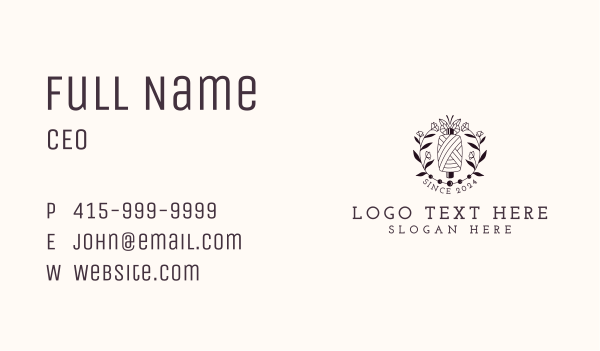 Sewing Floral Thread Business Card Design Image Preview