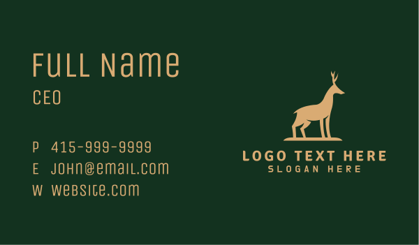 Luxury Deer Animal Business Card Design Image Preview