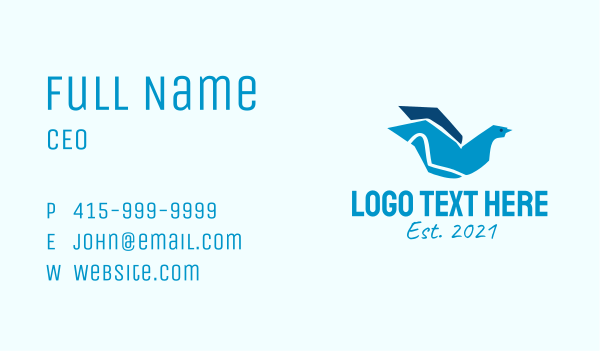 Blue Flying Pigeon  Business Card Design Image Preview