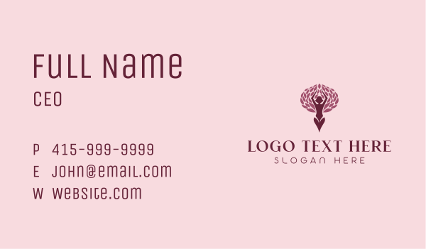 Yoga Woman Tree Business Card Design Image Preview