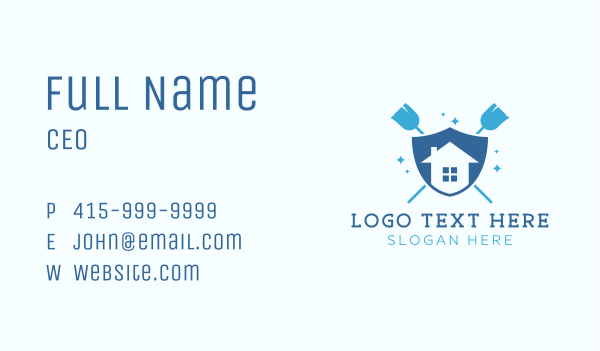 Broom Housekeeping Cleaner Business Card Design Image Preview