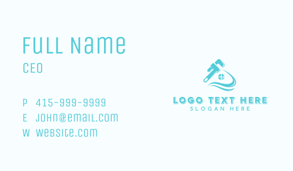 Plumbing Pipe Wrench Business Card Design Image Preview