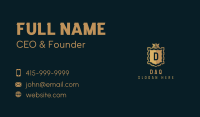 Golden Deluxe Shield Lettermark Business Card Design