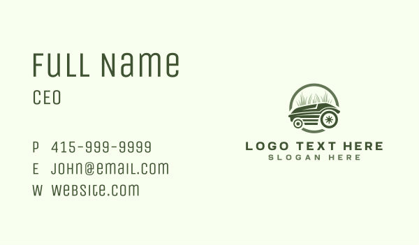 Robotic Mower Lawn Landscaping Business Card Design Image Preview