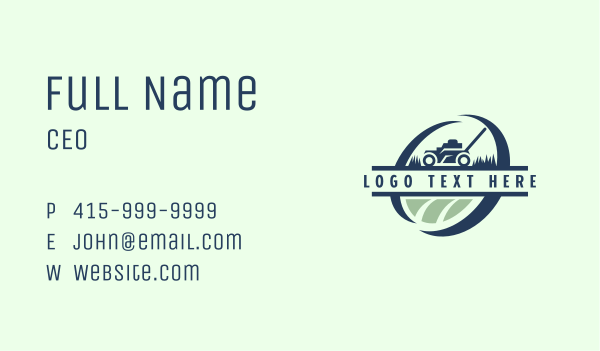 Lawn Mower Grass Landscaping Business Card Design Image Preview