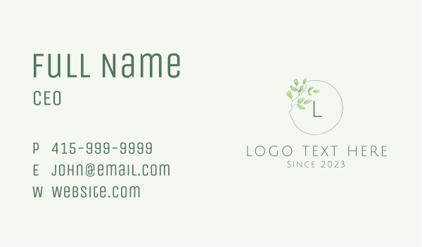 Green Leaf Lettermark  Business Card Design Image Preview