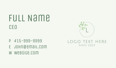 Green Leaf Lettermark  Business Card Image Preview