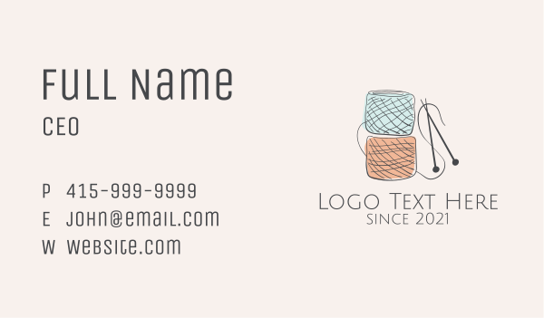 Tailor Crochet Ball  Business Card Design Image Preview
