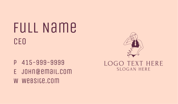 Woman Sexy Bikini Business Card Design Image Preview