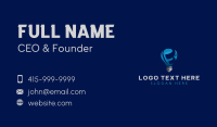 Blue Bulb Letter B Business Card Image Preview