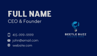 Blue Bulb Letter B Business Card Image Preview