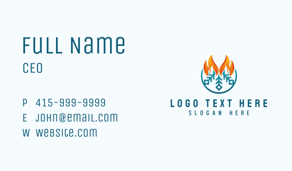 Flame Cooling Breeze Business Card Design Image Preview