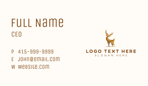 Luxury Deer Antler  Business Card Design Image Preview