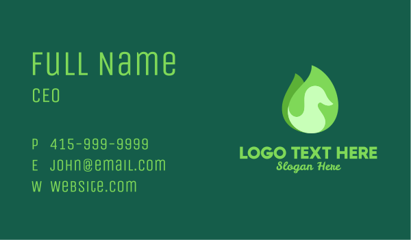 Green Eco Bird Business Card Design Image Preview