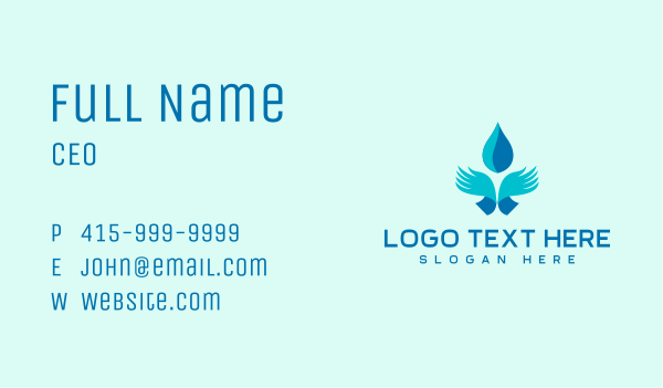 Abstract Hand Clean Water Business Card Design Image Preview