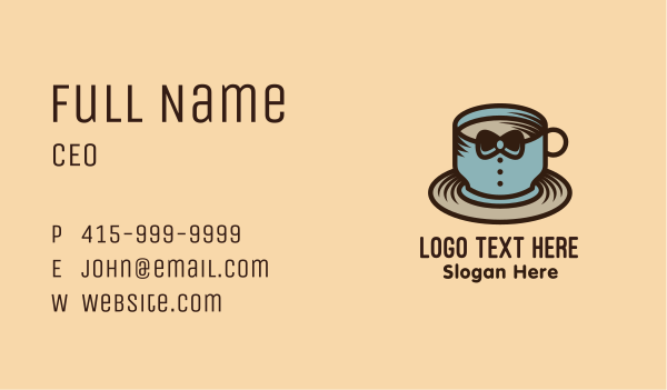 Tuxedo Coffee Cup Business Card Design Image Preview