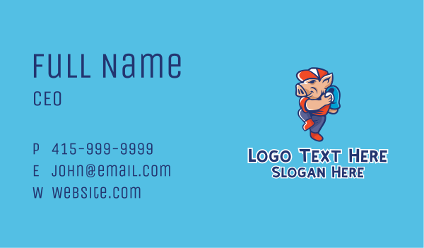 Pig Baseball Pitcher Business Card Design Image Preview