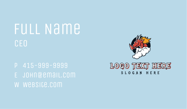Dragon Smoke Cloud Business Card Design Image Preview