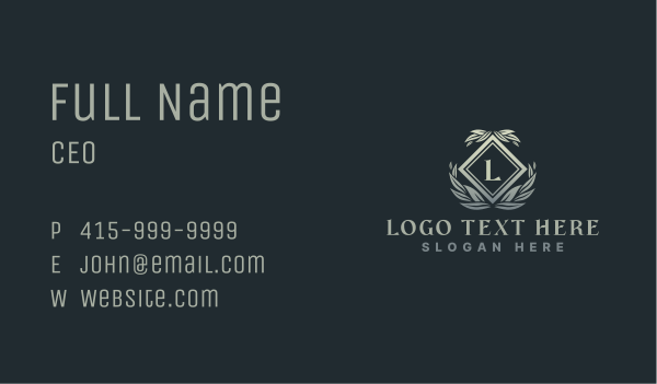 Elegant Ornament Crest Business Card Design Image Preview