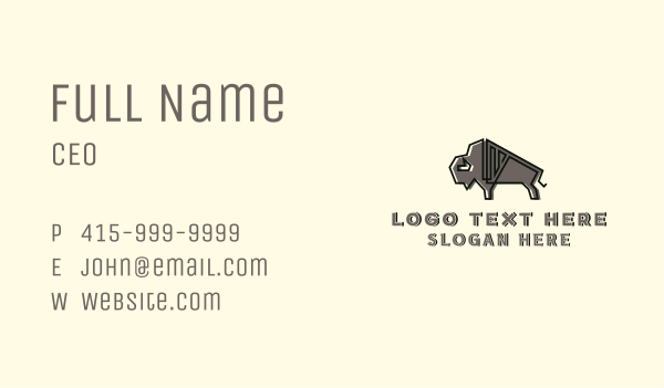 Strong Bison Animal Business Card Design Image Preview