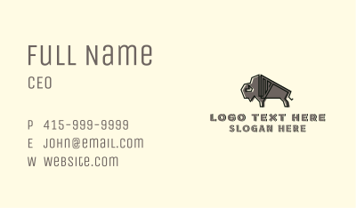 Strong Bison Animal Business Card Image Preview