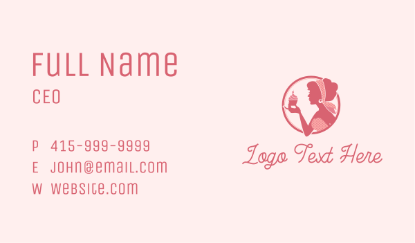 Pastry Cupcake Woman  Business Card Design