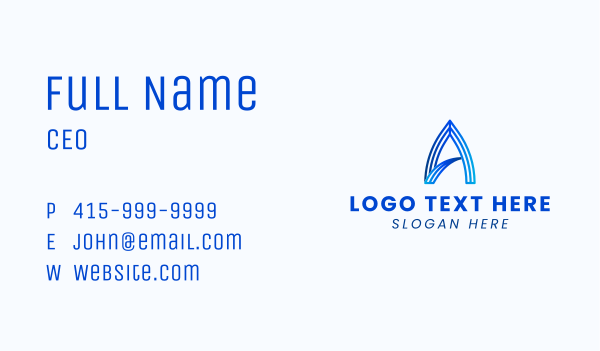 Professional Blue Letter A Business Card Design Image Preview