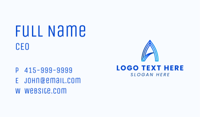Professional Blue Letter A Business Card Image Preview